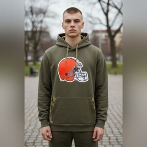 Nike Cleveland Browns NFL On Field Camo Men's Size XL Hoodie Therma Fit Football